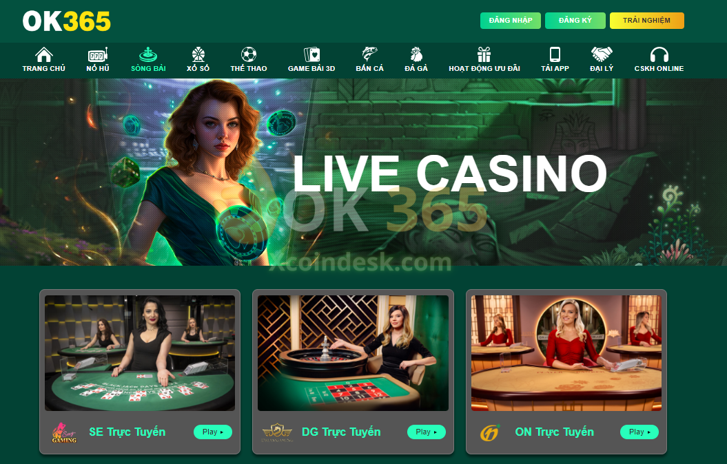 Giới thiệu đôi nét thông tin về sảnh Live Casino ok365